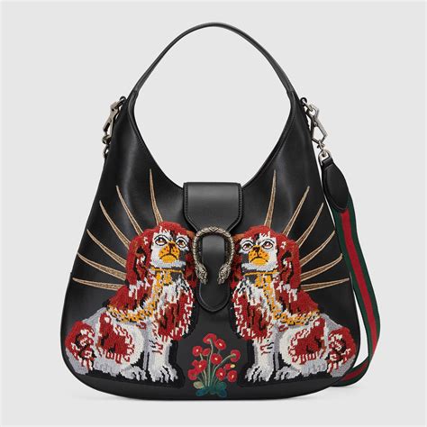 gucci dionysus hobo large feather|GUCCI GUCCI Calfskin Crystal Feather Embroidered Large .